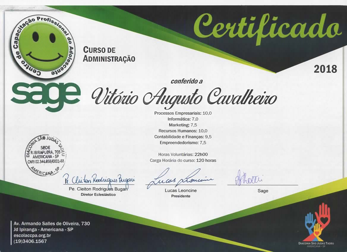 Certificado em Administração